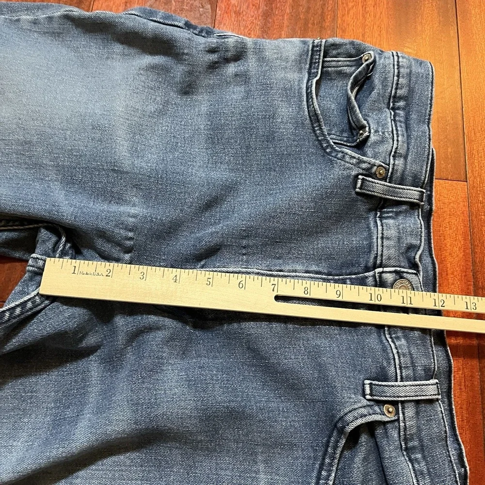 Levis Jeans Men 38x30 514 Blue Straight Leg Stretch Light Wash Denim Workwear